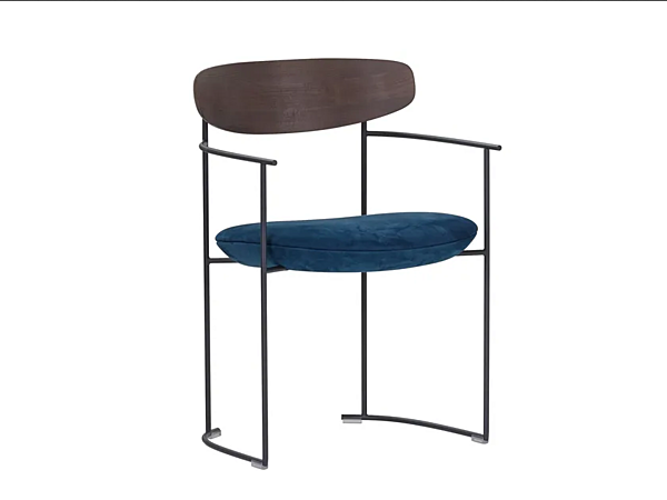 Fauteuil facile en tissu et métal avec housse amovible Potocco Keel 922 P 922/P usine POTOCCO de l'Italie. Foto №1