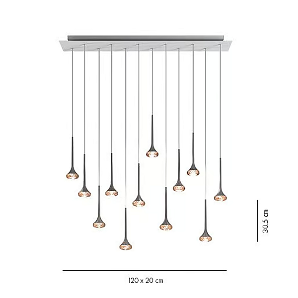 Suspension en cristal LED AXOLIGHT Fairy SP FAI 12 R usine Axolight de l'Italie. Foto №5