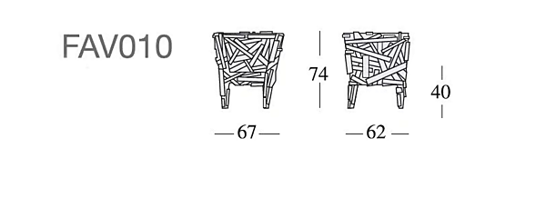 Fauteuil de jardin en bois Favela Edra FAV010 usine EDRA de l'Italie. Foto №8