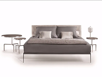 Lit double en cuir avec tête de lit rembourrée FLEXFORM Lifesteel Lit double en cuir avec tête de lit rembourrée FLEXFORM Lifesteel usine FLEXFORM de l'Italie