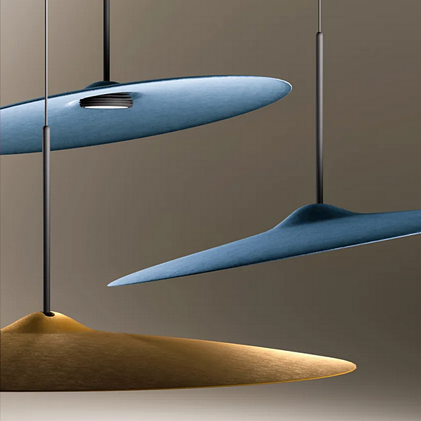 Suspension en PET recyclé acoustique LED Fabbian Acustica usine Fabbian de l'Italie. Foto №6