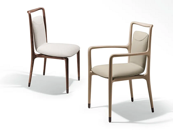 Chaise en cuir avec accoudoirs GIORGETTI IBLA 55110 usine GIORGETTI de l'Italie. Foto №3