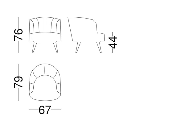 Fauteuil pivotant en cuir ou tissu VIBIEFFE collection Cordi 1650 usine VIBIEFFE de l'Italie. Foto №9