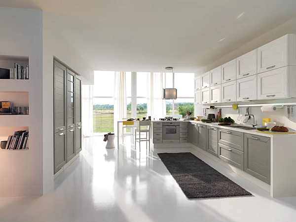 Cuisine en chêne avec poignées LUBE CUCINE Claudia usine LUBE CUCINE de l'Italie. Foto №1