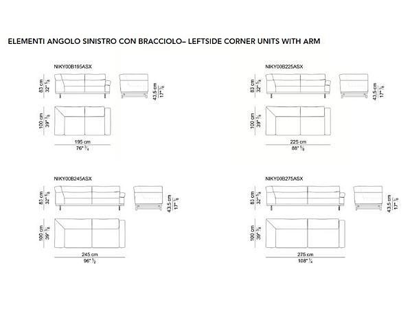 Canapé en cuir 4 places modulable Niky I 4 Mariani usine i 4 Mariani de l'Italie. Foto №14