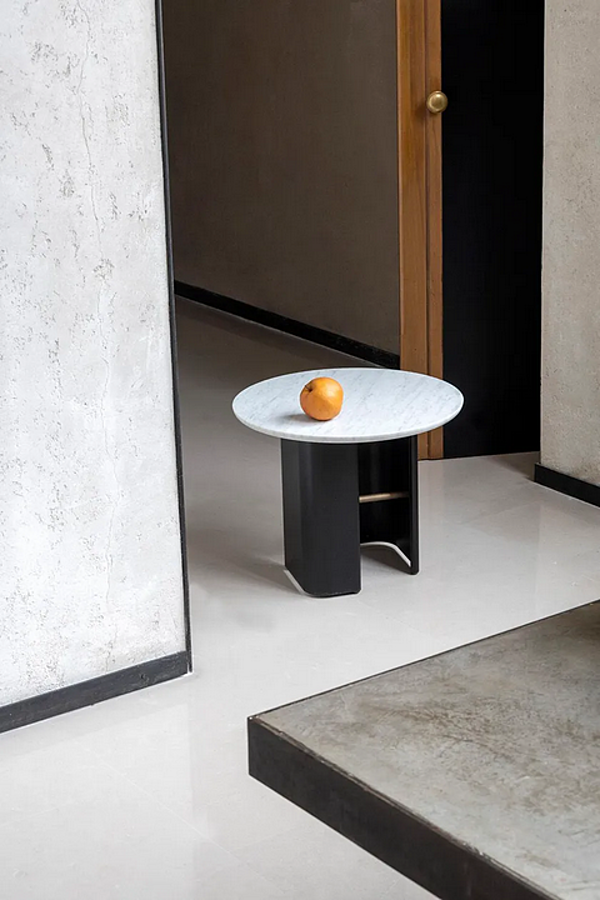 Table basse ronde en acier avec plateau en marbre Potocco Double L 952 TC 952/TC usine POTOCCO de l'Italie. Foto №2