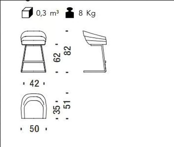 Tabouret haut en polypropylène cantilever Rift Moroso usine Moroso de l'Italie. Foto №8