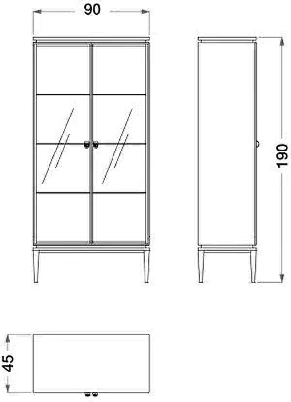 Vitrine en noyer et verre avec éclairage intégré Dragonfly CPRN HOMOOD D627 usine CPRN HOMOOD de l'Italie. Foto №4