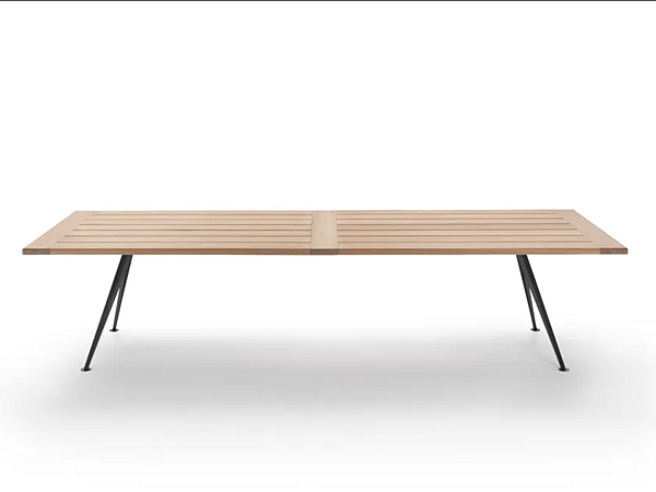 Table de jardin rectangulaire en iroko Zefiro FLEXFORM usine FLEXFORM de l'Italie. Foto №1