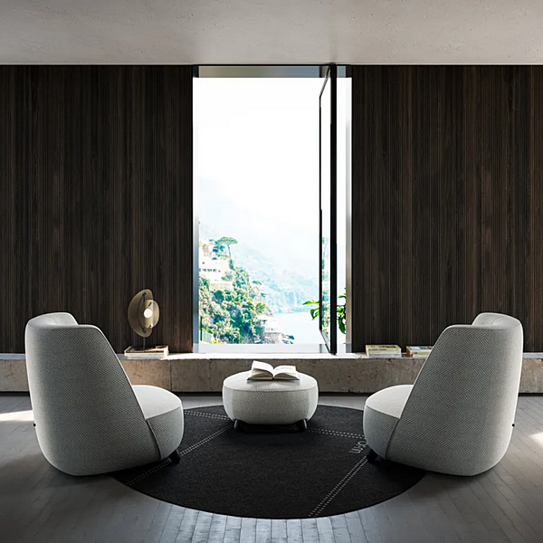 Pouf rond en tissu rembourré Gradisca Liu Jo Living Collection GDS usine Liu Jo Living Collection de l'Italie. Foto №3