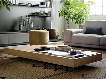 Table basse carrée en bois NOVAMOBILI SHADOWS usine NOVAMOBILI de l'Italie