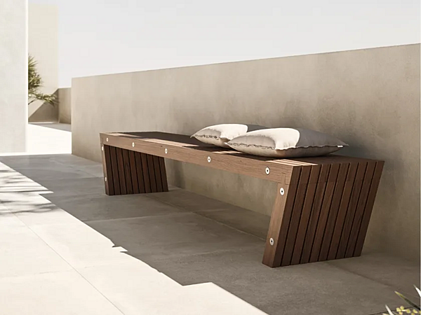 Banc de jardin en bois massif MODULNOVA XY usine Modulnova de l'Italie. Foto №1