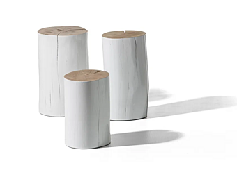 Table basse ronde en bois pour salon Gervasoni Log usine Gervasoni de l'Italie