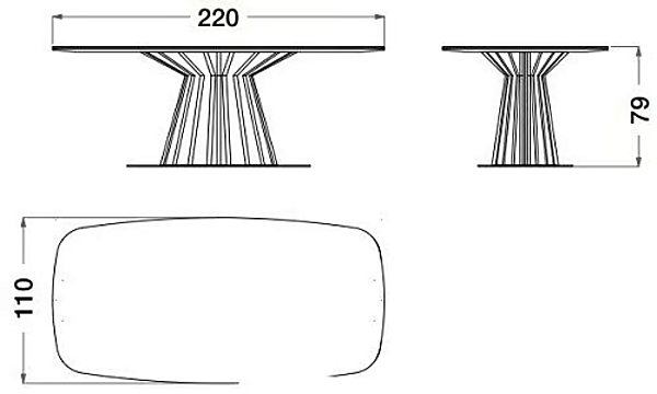 Table rectangulaire en placage de bois et noyer Dragonfly CPRN HOMOOD D616 usine CPRN HOMOOD de l'Italie. Foto №4