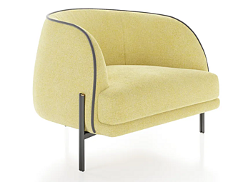 Fauteuil en tissu rembourré avec accoudoirs Liu Jo Living Collection Caillou CL1PNO