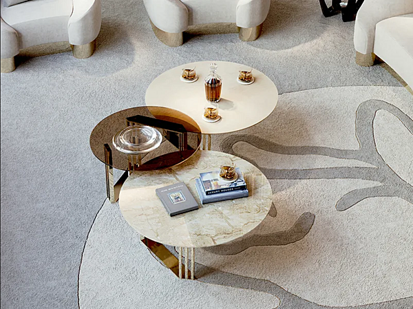 Table basse ronde en marbre pour salon Symphony Infinity Bizzotto Italia usine Bizzotto Italia de l'Italie. Foto №5