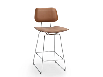 Tabouret en cuir tanné haut avec dossier FLEXFORM ECHOES S H