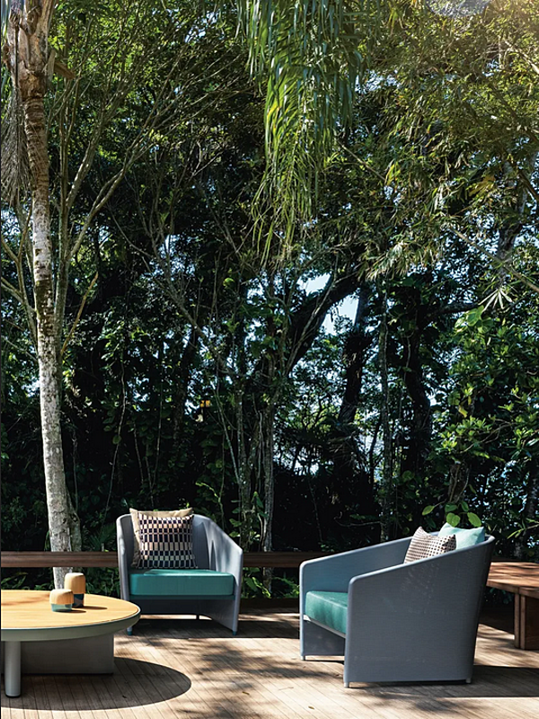 Fauteuil de jardin rembourré en tissu avec accoudoirs KETTAL Bitta Lounge #7020045001 usine KETTAL de l'Italie. Foto №4