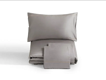Drap de lit satin uni brodé monogramme GIORGETTI