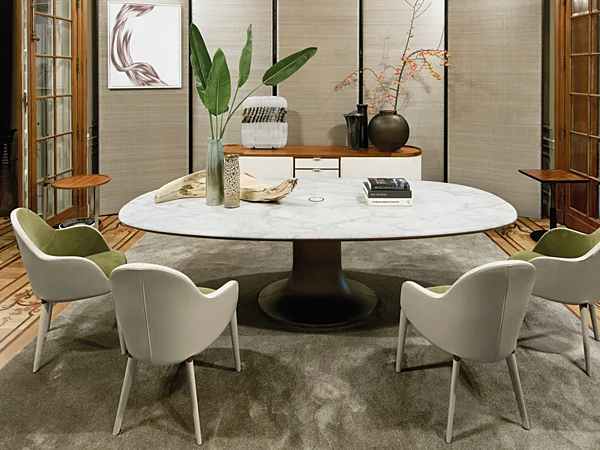 Table ovale en marbre Mizar GIORGETTI 73027, 73028, 73029 usine GIORGETTI de l'Italie. Foto №3