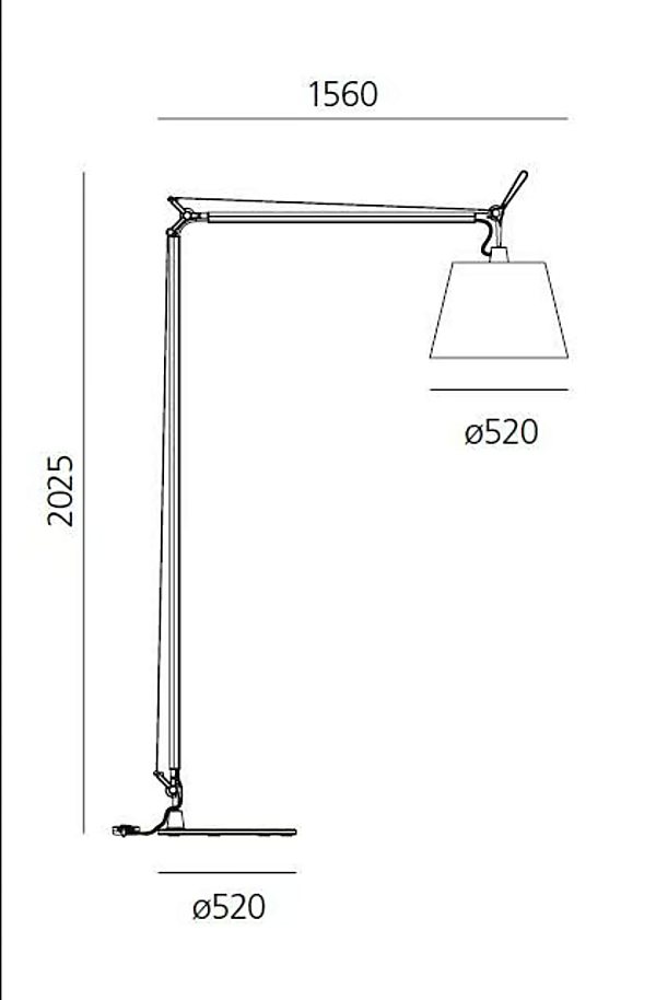 Lampe sur pied LED avec bras articulé Artemide Tolomeo Maxi 0510010A usine Artemide de l'Italie. Foto №5