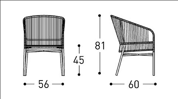 Chaise en aluminium revêtue de poudre avec accoudoirs VARASCHIN Cricket 2989, 2989L usine VARASCHIN de l'Italie. Foto №10