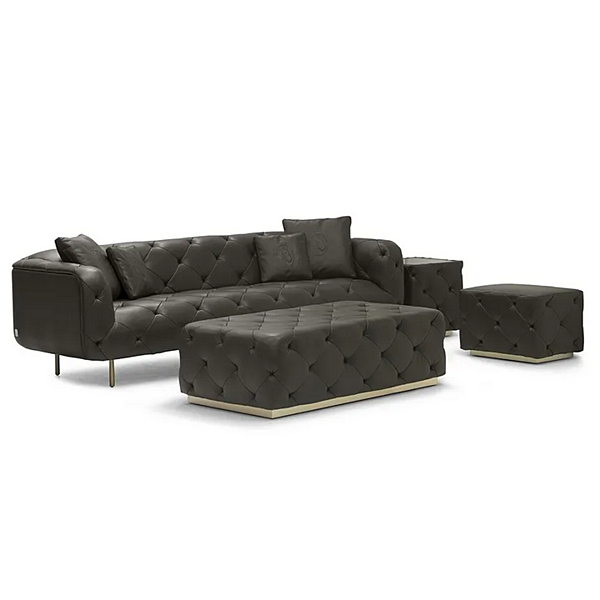 Pouf rectangulaire en cuir capitonné FORMITALIA Overseas usine FORMITALIA de l'Italie. Foto №4