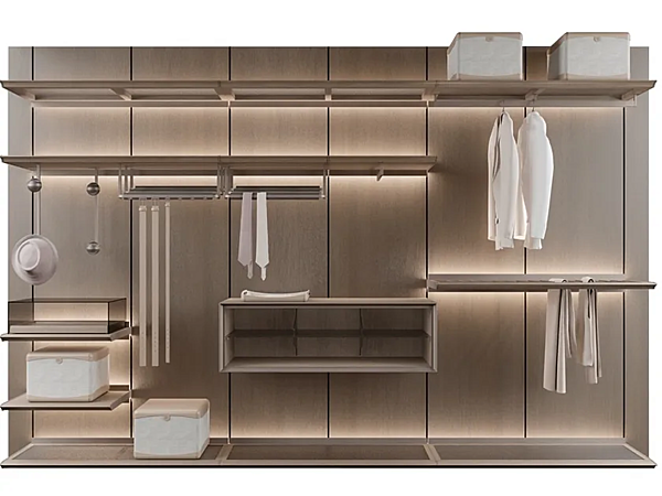 Garde-robe sectionnelle en frêne avec éclairage intégré GIORGETTI REIWA usine GIORGETTI de l'Italie. Foto №7