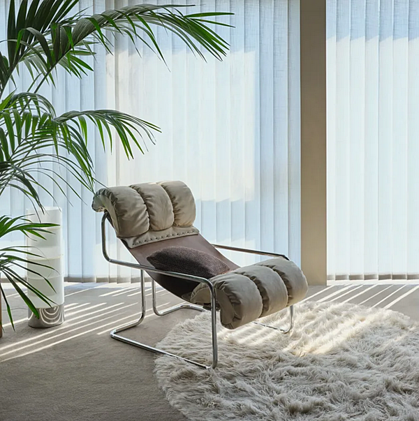 Fauteuil en cuir avec accoudoirs Tucroma I 4 Mariani usine i 4 Mariani de l'Italie. Foto №5