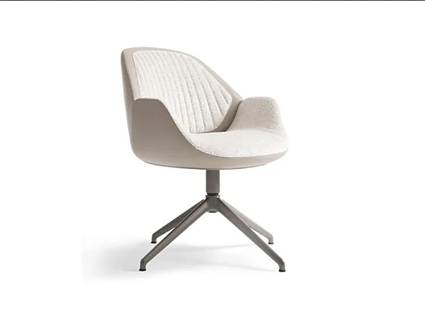 Fauteuil en cuir et tissu avec accoudoirs GIORGETTI Calathea usine GIORGETTI de l'Italie. Foto №2