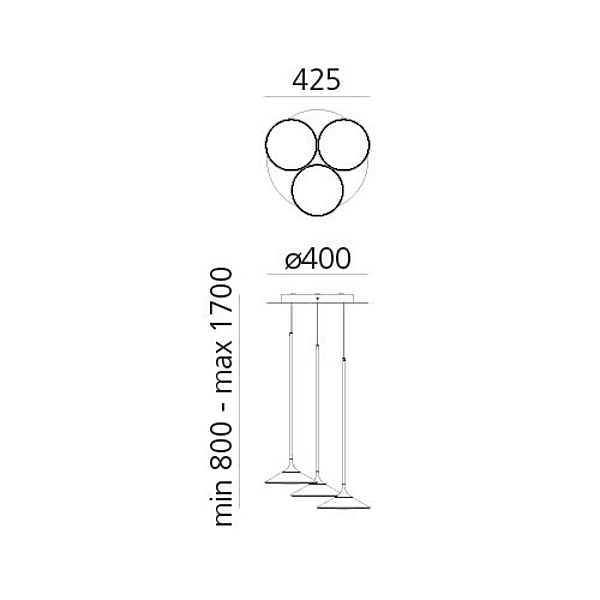 Suspension en méthacrylate LED Orsa Cluster Artemide usine Artemide de l'Italie. Foto №6