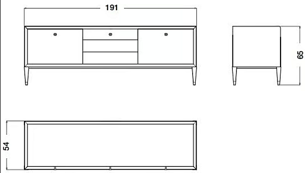 Meuble TV en marbre et bois Eclipse CPRN HOMOOD E219 usine CPRN HOMOOD de l'Italie. Foto №2