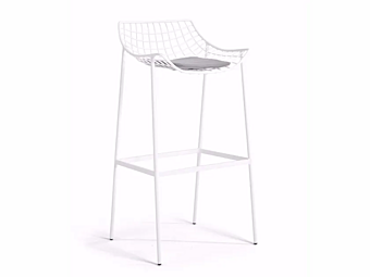 Tabouret en acier avec repose-pieds collection été VARASCHIN 2621/S/CR/E, 2622S/CR/E