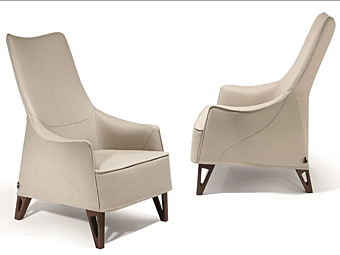 Fauteuil en cuir avec accoudoirs Mobius GIORGETTI