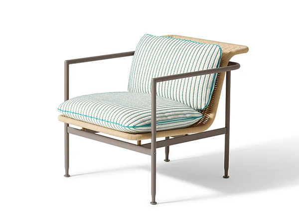 Fauteuil de jardin en tissu avec housse amovible et accoudoirs CASSINA Esosoft Outdoor usine CASSINA de l'Italie. Foto №1