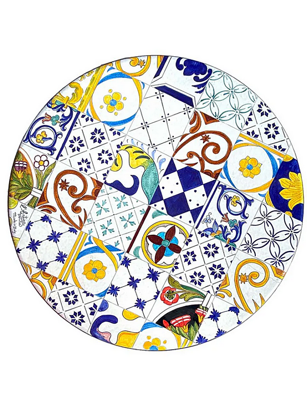 Table de jardin en pierre volcanique patchwork L_Antica Deruta TLC/PATCH usine L'Antica Deruta de l'Italie. Foto №2