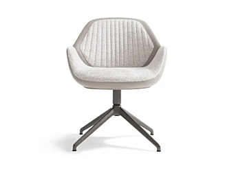 Fauteuil en cuir et tissu avec accoudoirs GIORGETTI Calathea