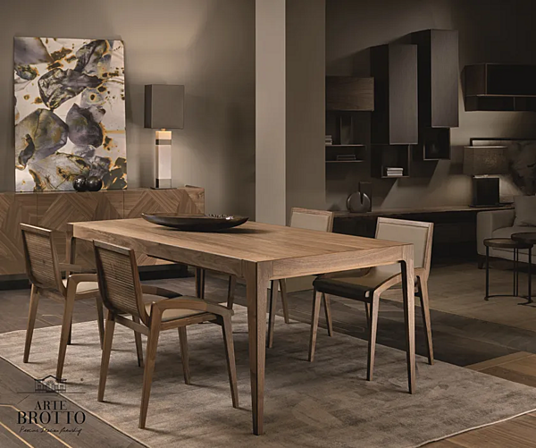 Table rectangulaire en bois massif Leonardo ARTE BROTTO L614N L614N usine Arte Brotto de l'Italie. Foto №3