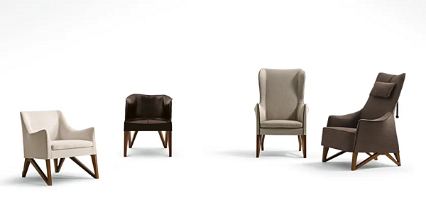Fauteuil en cuir avec accoudoirs Mobius GIORGETTI usine GIORGETTI de l'Italie. Foto №3