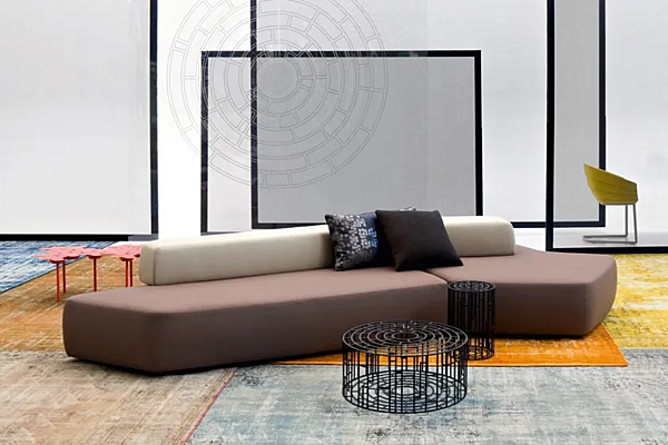 Canapé d'angle en tissu ou cuir Moroso Rift usine Moroso de l'Italie. Foto №4