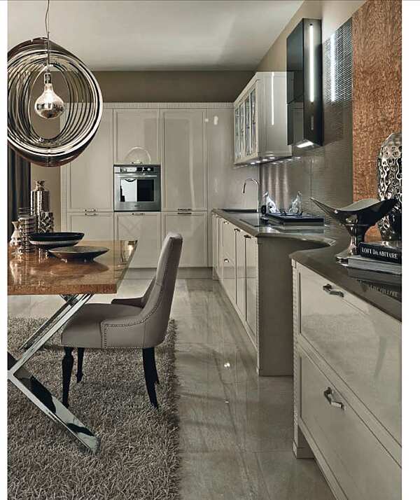 Cuisine linéaire de luxe en matériaux ASTER CUCINE collection Glam usine Aster Cucine de l'Italie. Foto №3