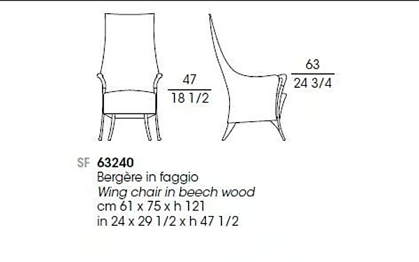 Fauteuil à dossier haut en tissu Progetti GIORGETTI usine GIORGETTI de l'Italie. Foto №2