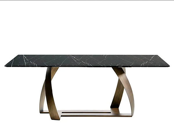 Table rectangulaire en marbre Bon Bon 770 TG R Potocco 770/TG-R usine POTOCCO de l'Italie. Foto №1