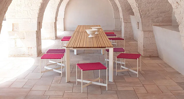 Table de jardin rectangulaire en bois Sunset PAOLA LENTI B40D usine PAOLA LENTI de l'Italie. Foto №2