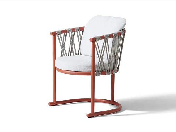 Chaise de jardin en aluminium revêtu de poudre et tissu avec accoudoirs CASSINA Trampoline usine CASSINA de l'Italie. Foto №1