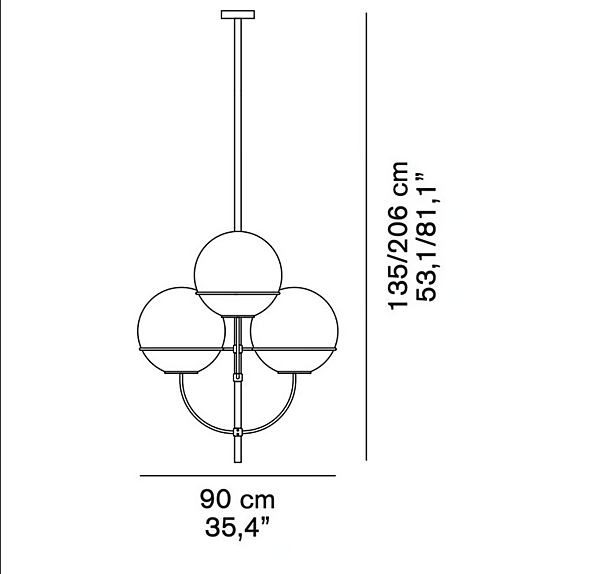 Suspension en verre Lyndon 450 Oluce usine Oluce de l'Italie. Foto №4