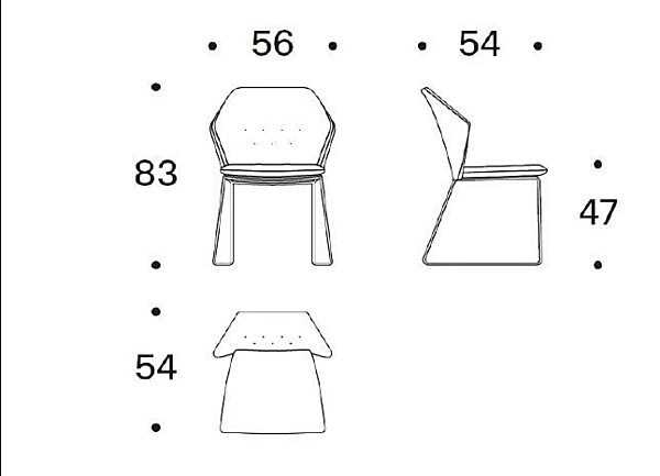Chaise avec structure en métal et tissu rembourré Saba collection New York usine SABA de l'Italie. Foto №8