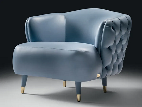 Fauteuil en cuir capitonné avec accoudoirs Black Tie Savoi SAV10C, SAV10L usine Black Tie de l'Italie. Foto №2