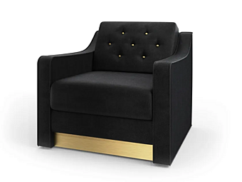 Fauteuil en tissu capitonné Victor MARIONI I0213