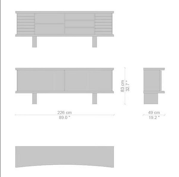 Buffet en MDF avec portes coulissantes Riflesso CASSINA usine CASSINA de l'Italie. Foto №6
